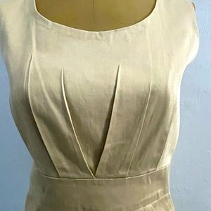 Tan with black trim fitted dress